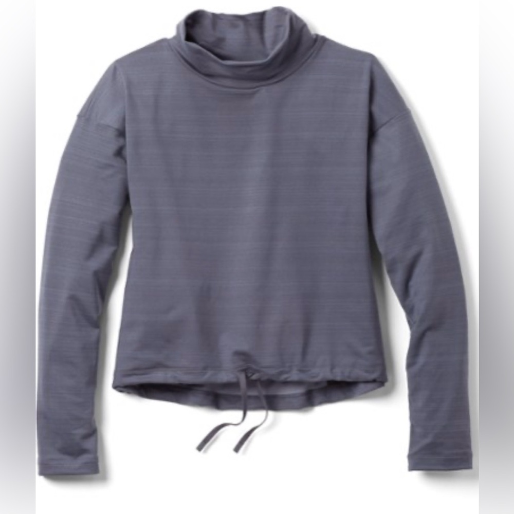 REI Co-op Take Your Time Pullover Turtleneck Crop Top Athletic Purple Women's L